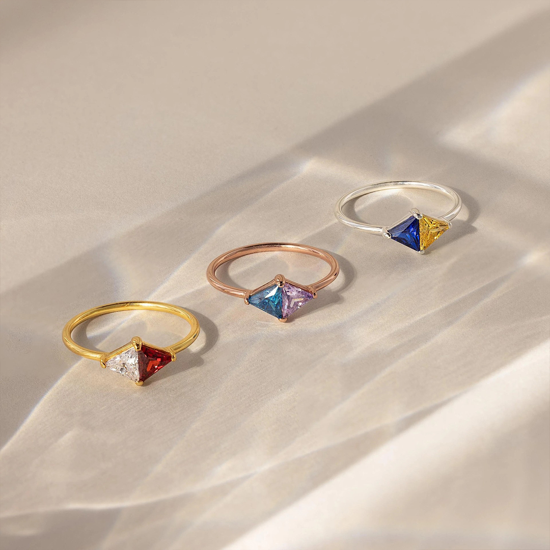 Personalized 1-2 Birthstones Timeless Togetherness Ring