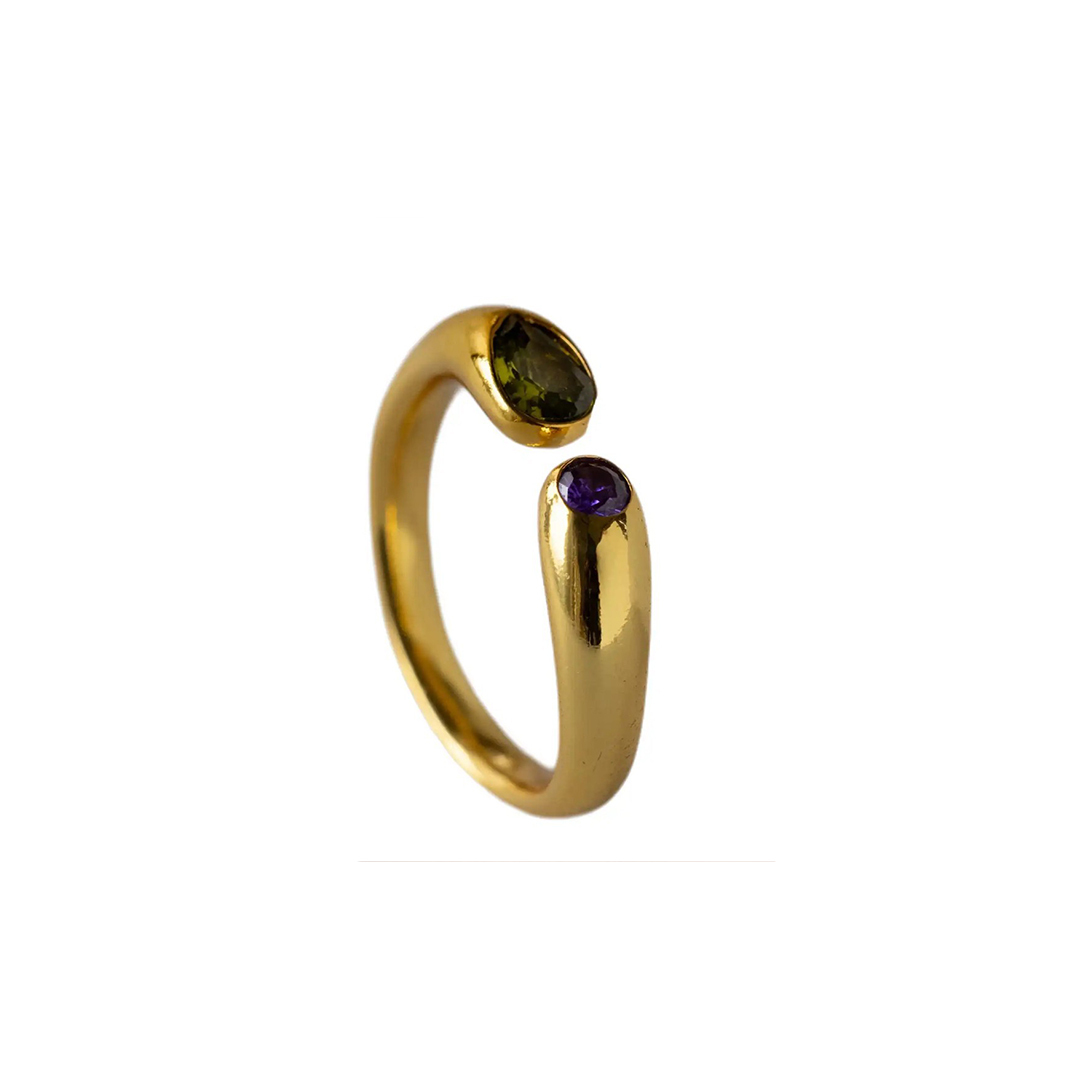 Personalized 1-2 Birthstones Soul Embrace Ring