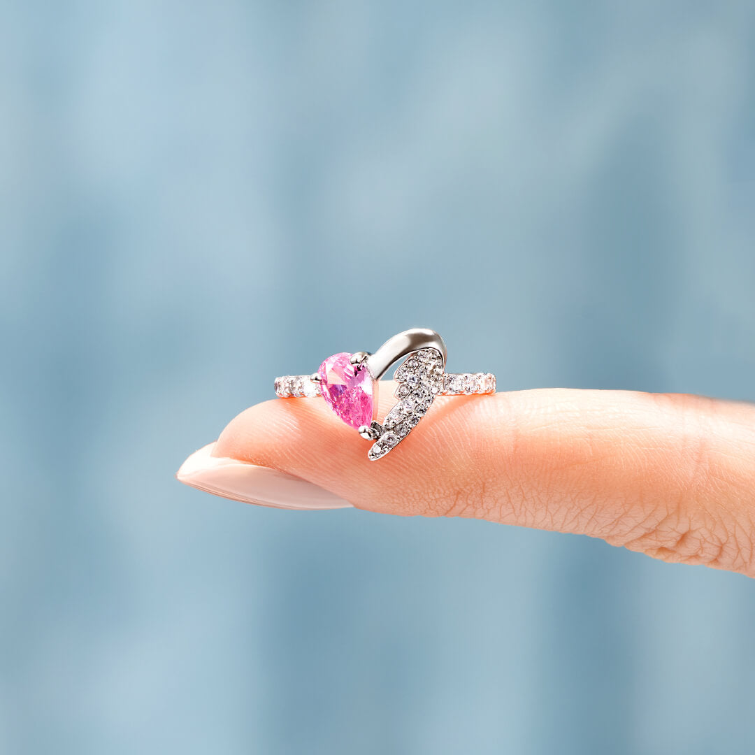 Angels From Above Half Heart Half Wing Ring