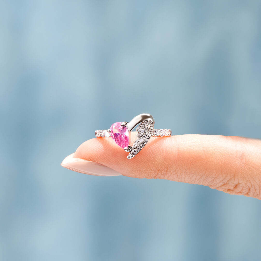Angels From Above Half Heart Half Wing Ring