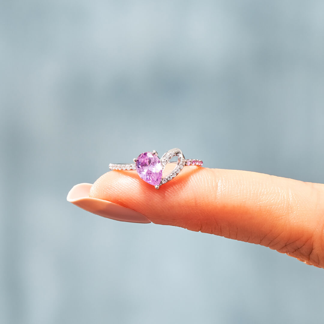 Half Of My Heart Lives In Heaven With You Forever Pink Heart Ring