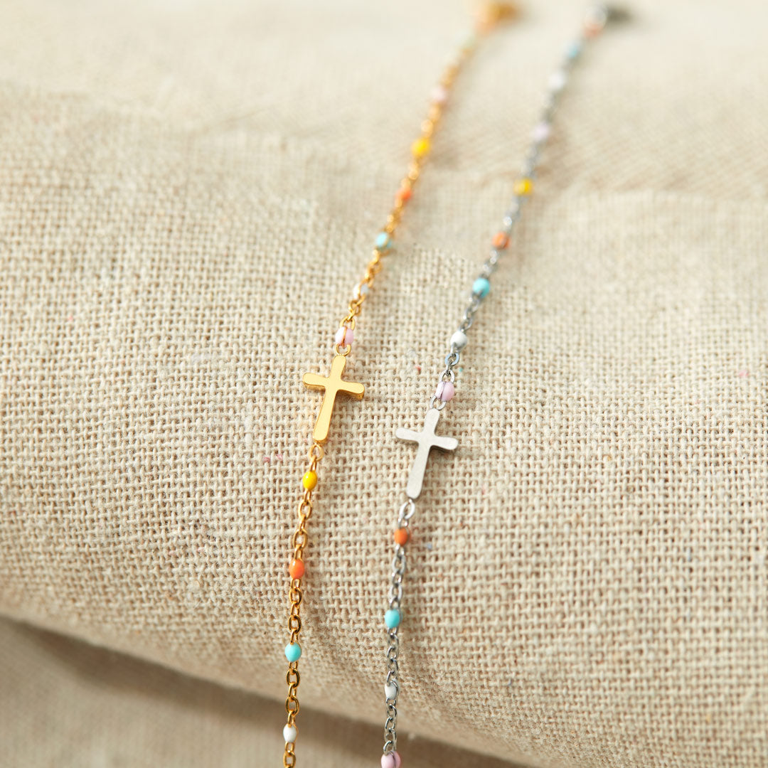 To My Bestie Thank You For Never Judging Cross Bracelet