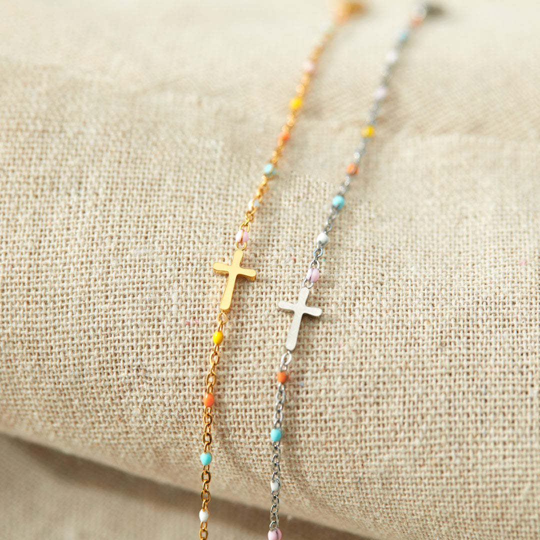 To My Bestie Thank You For Never Judging Cross Bracelet
