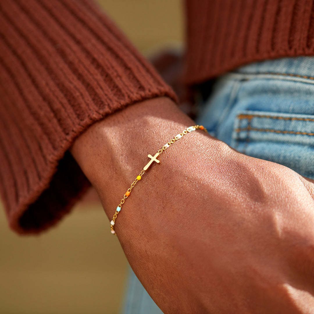To My Bestie Thank You For Never Judging Cross Bracelet