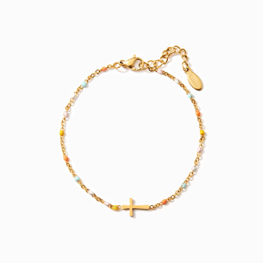 To My Bestie Thank You For Never Judging Cross Bracelet