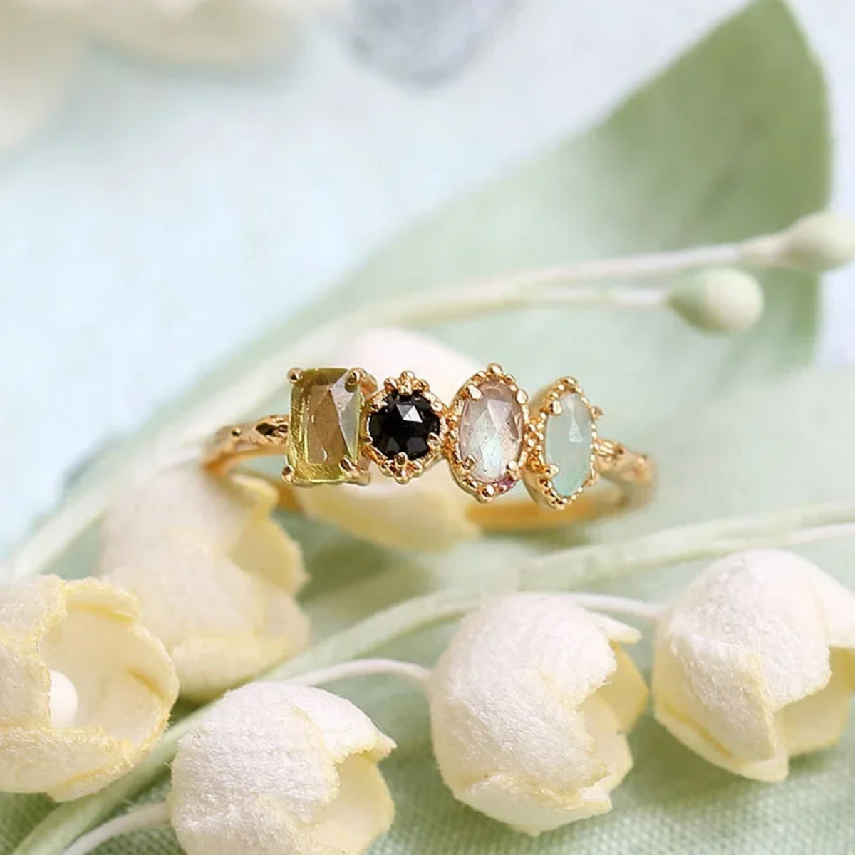 Personalized Multiple Stones Grandma Mom Family Ring