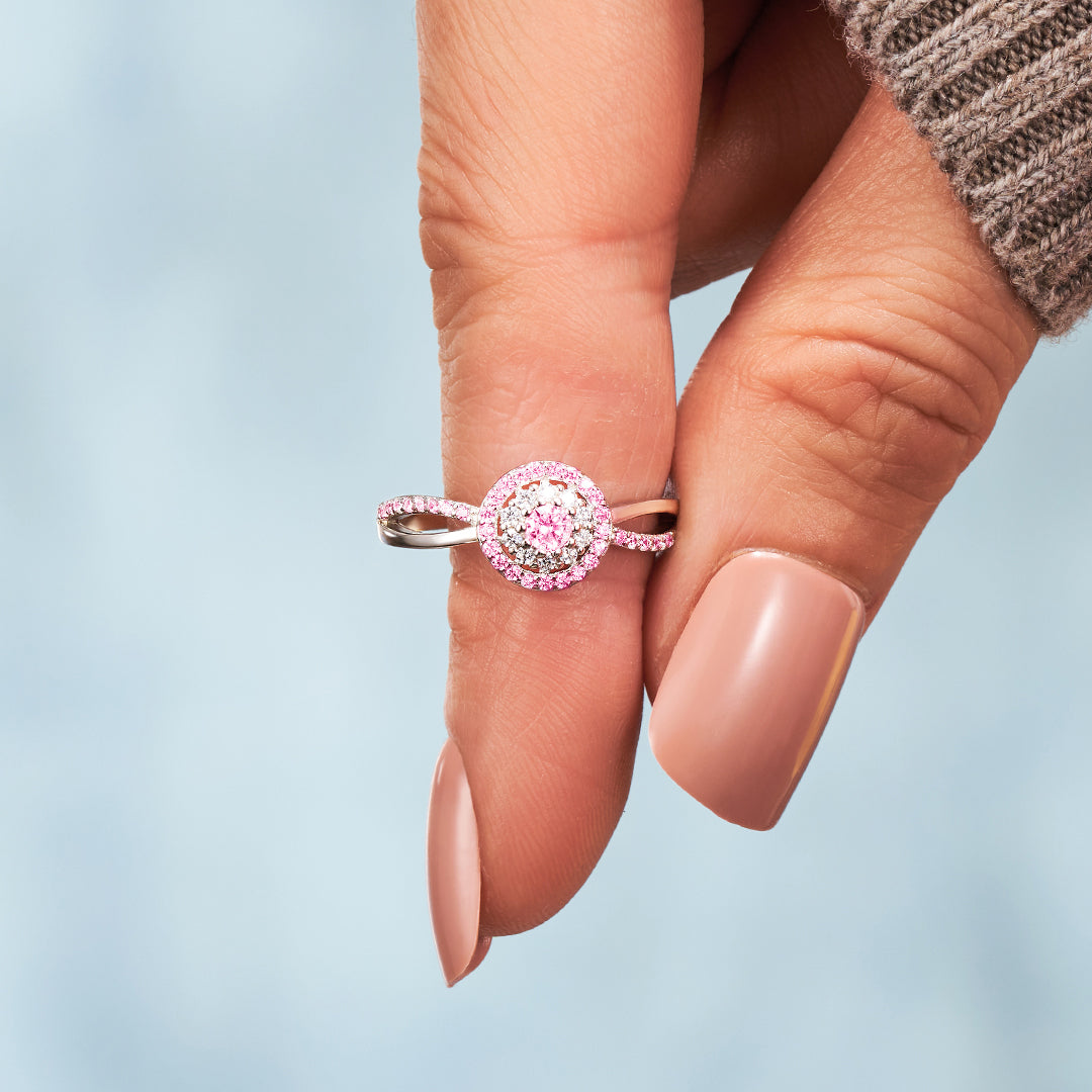 S925 Self Love Keep Moving On Pink Ring