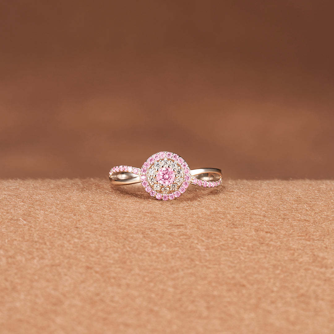 S925 Self Love Keep Moving On Pink Ring