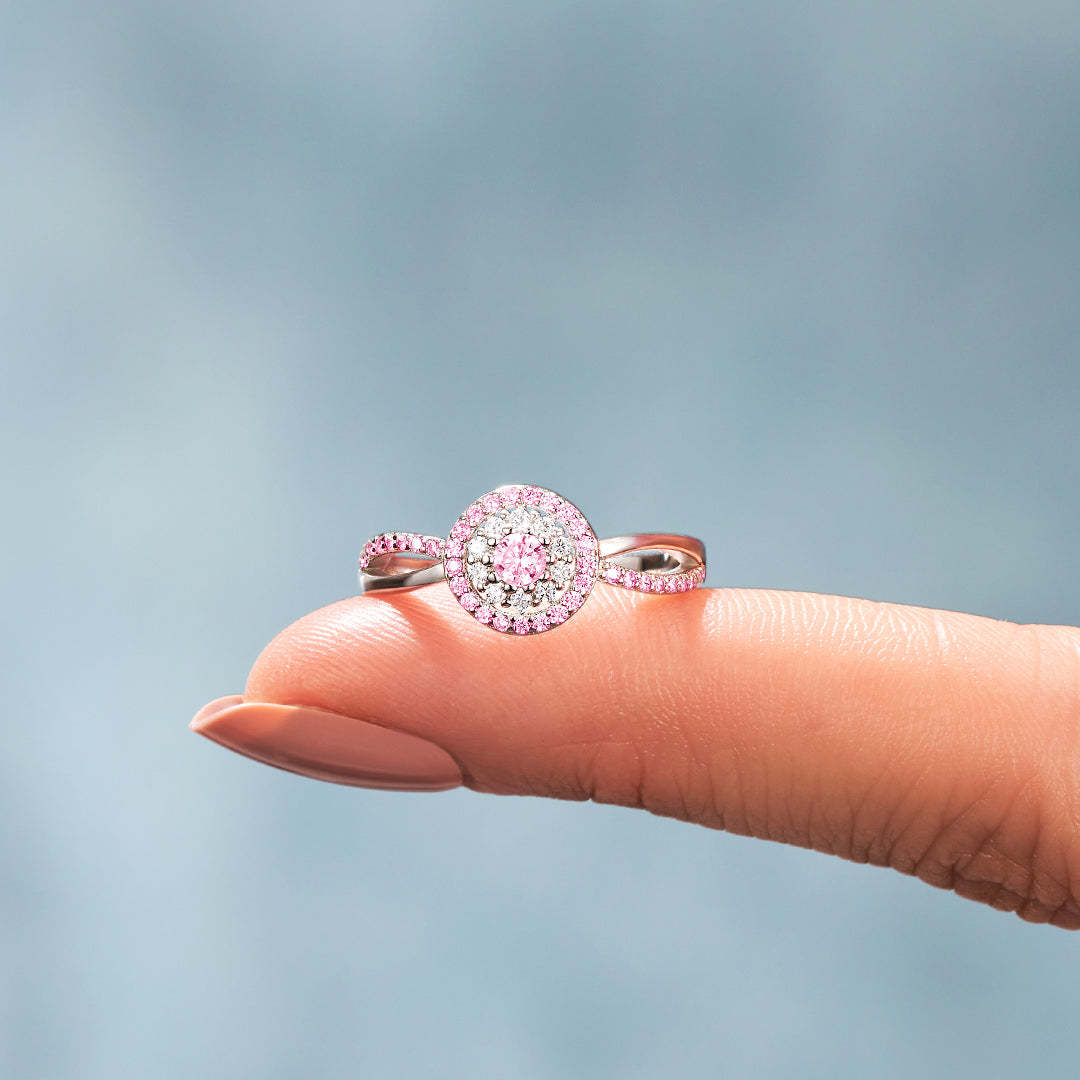S925 Self Love Keep Moving On Pink Ring