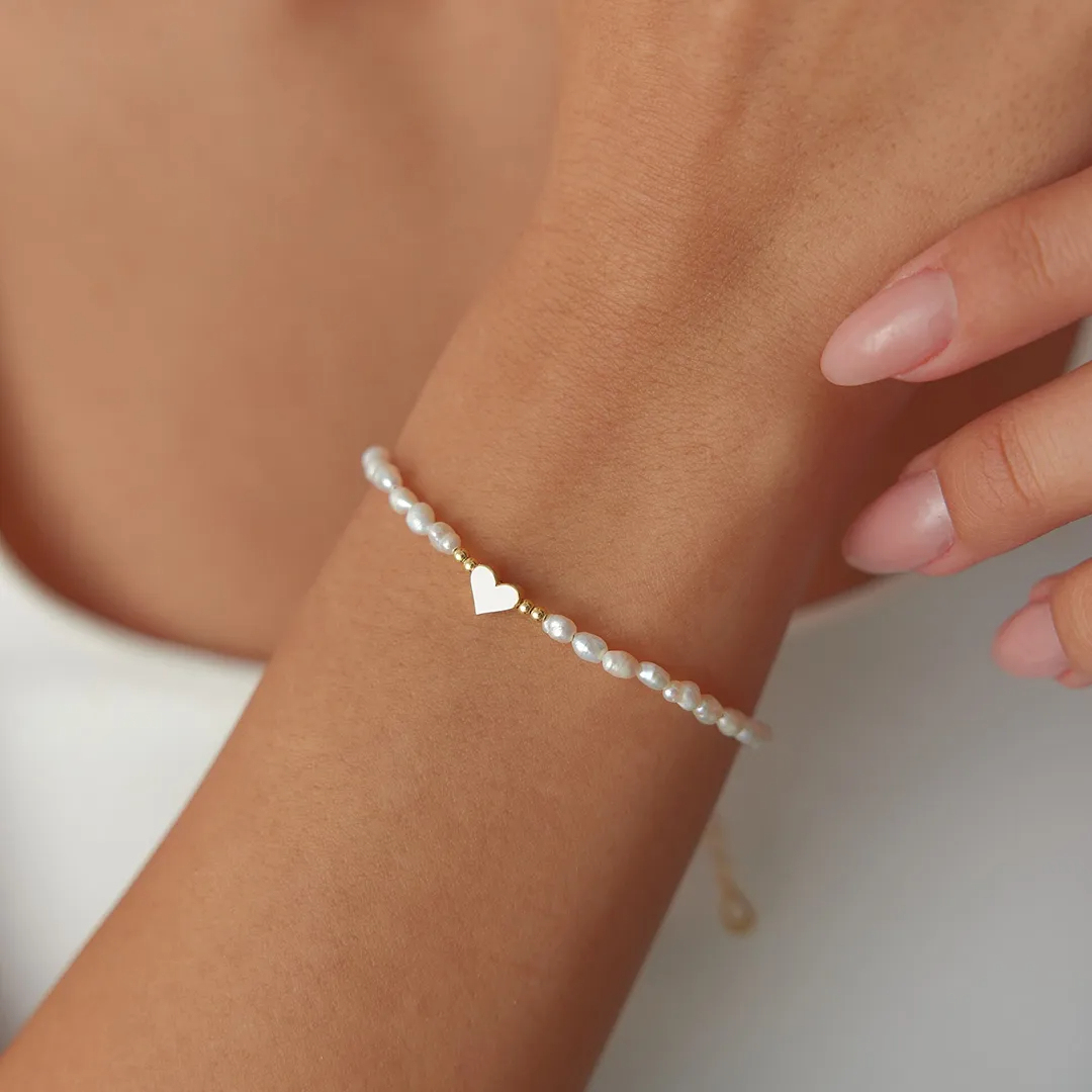True Friendship Heart Pearl Bracelet