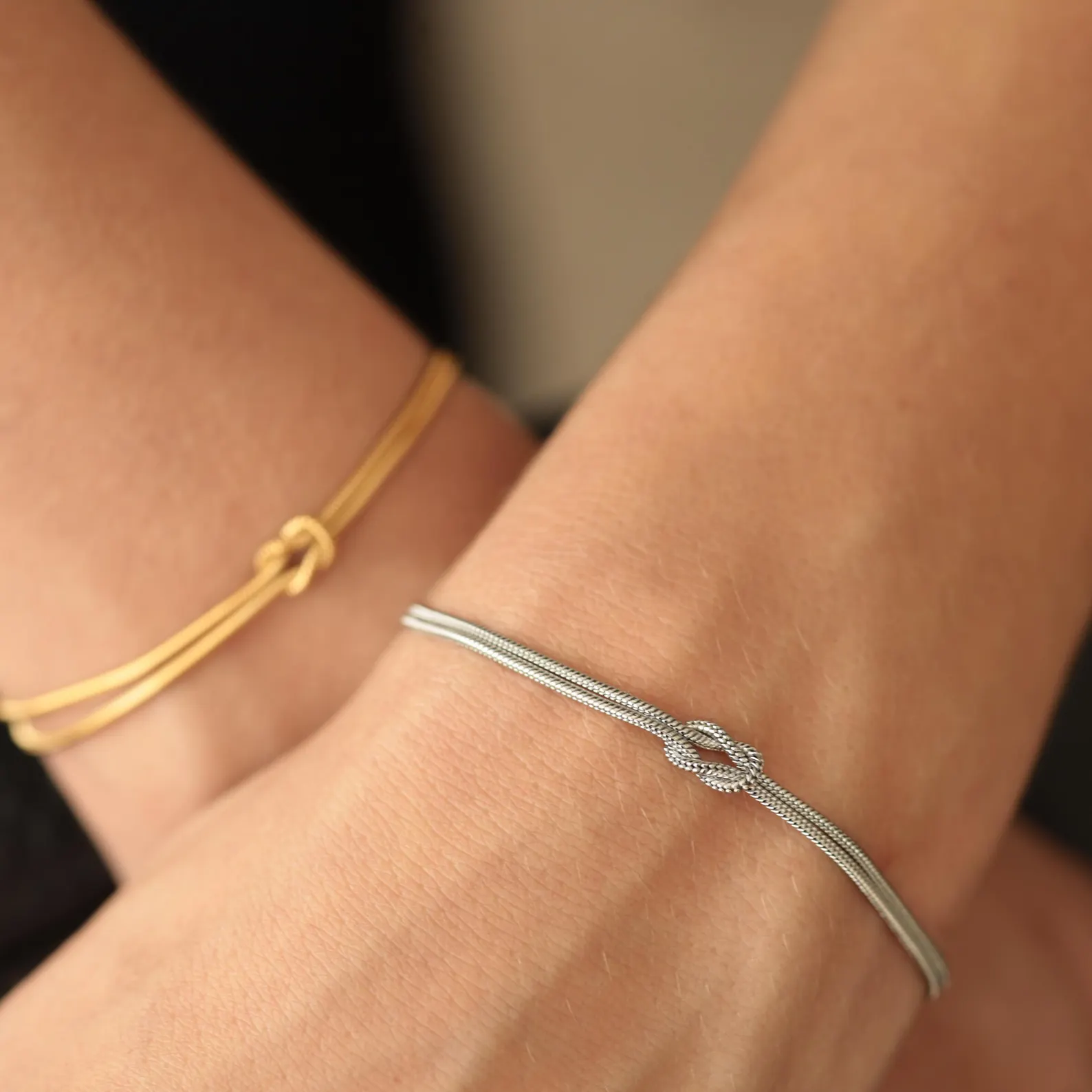 Mother & Son Love Knot Black Bracelet