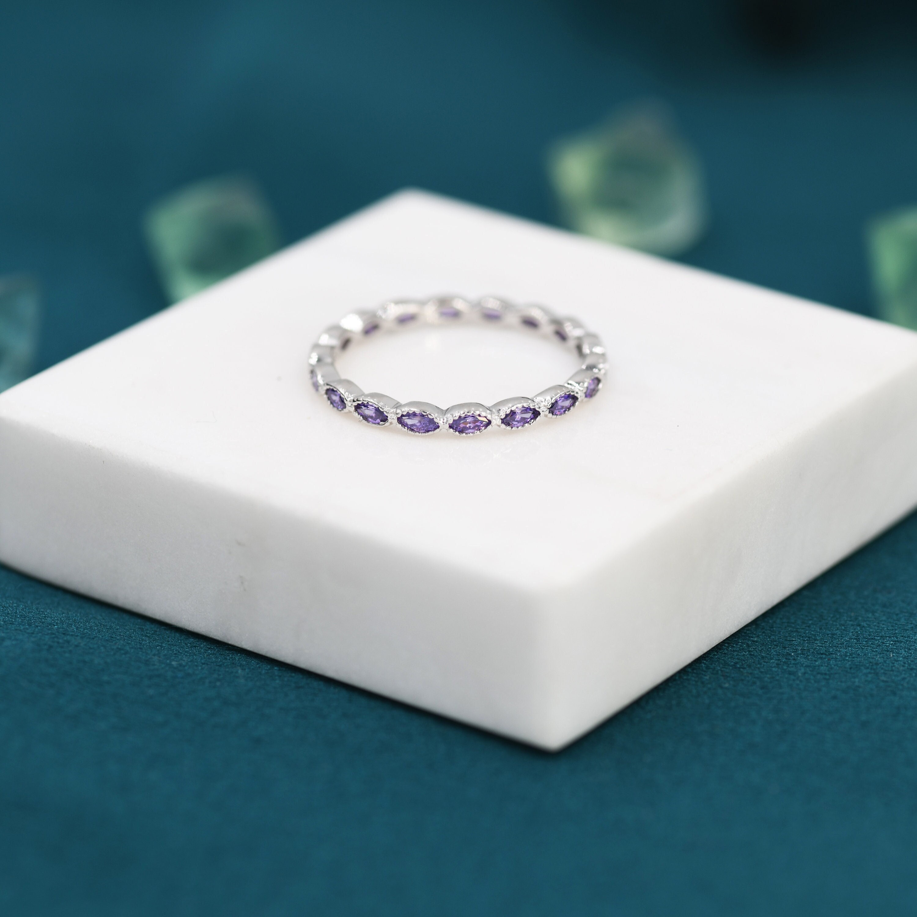 Lupus Awareness Purple Marquise Ring