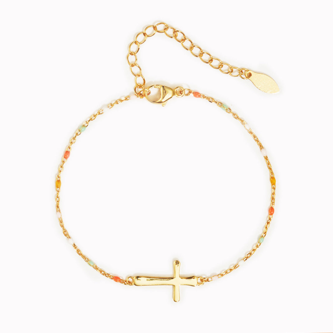 We Are Not Sisters By Blood But Sisters In Christ Cross Bracelet