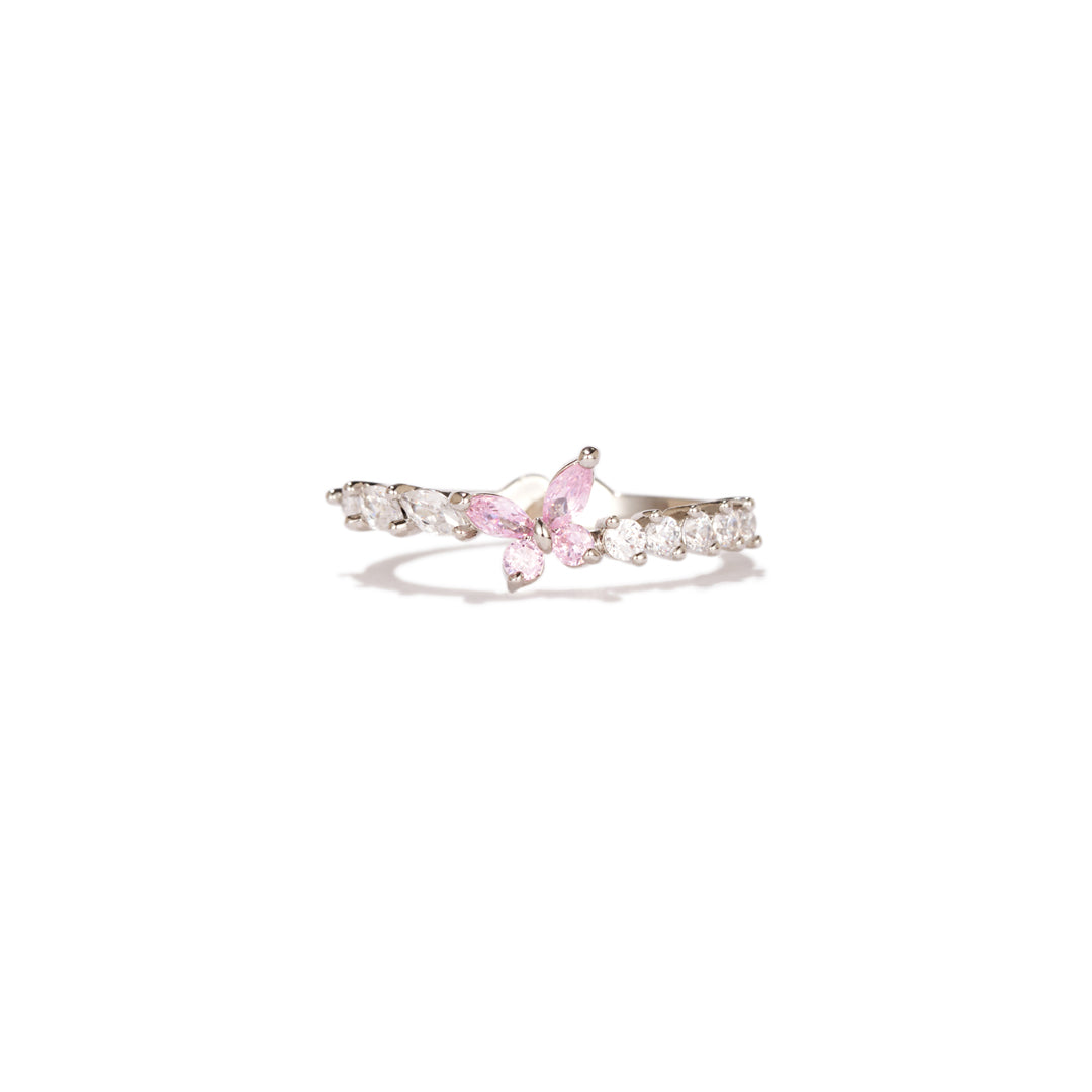 New Beginnings Pink Butterfly Ring
