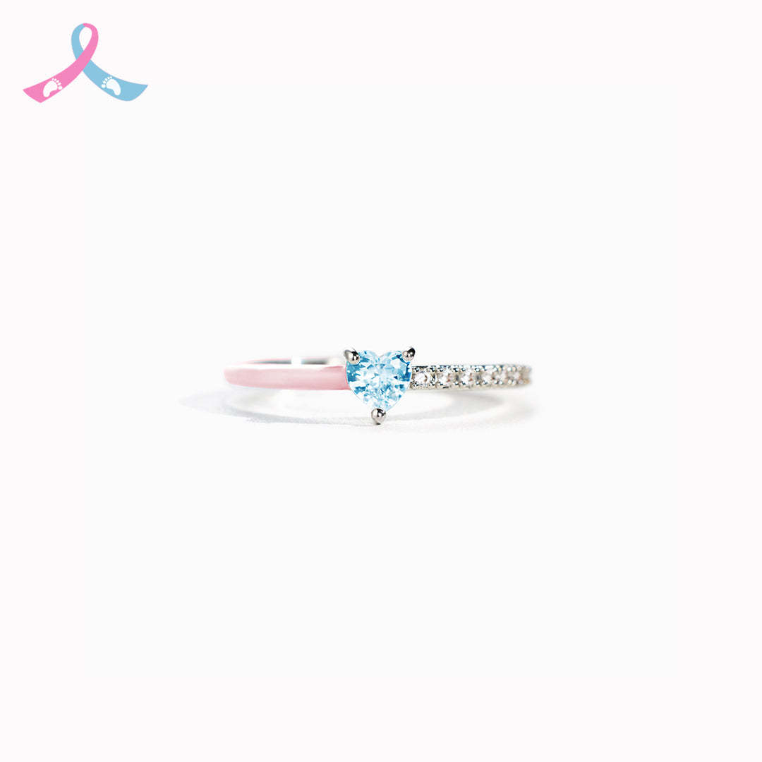 Mama Of An Angel Blue Heart Ring