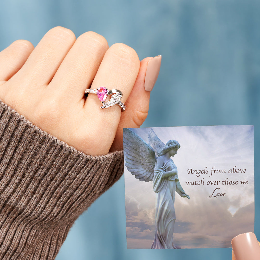 Angels From Above Half Heart Half Wing Ring