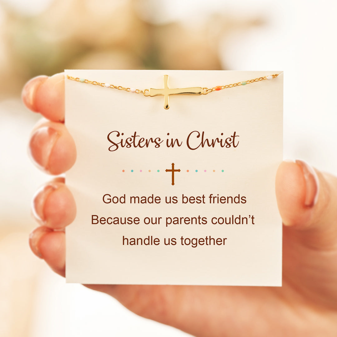 God Made Us Best Friends Cross Bracelet