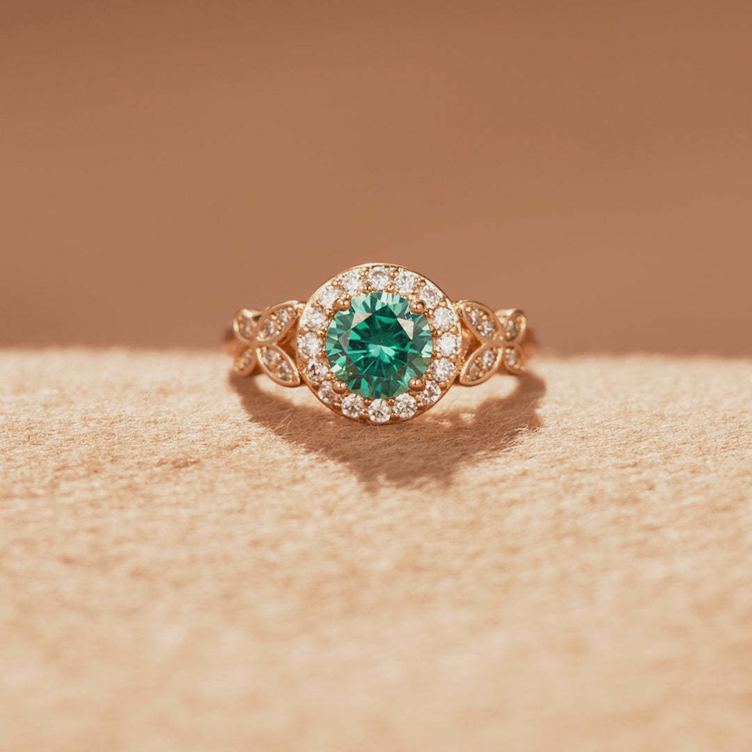 Matching Mother&Daughter Blue Gem Rings