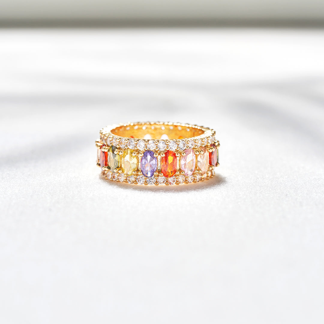 Personalized 1-10 Birthstones Elegant Birthstone Ring