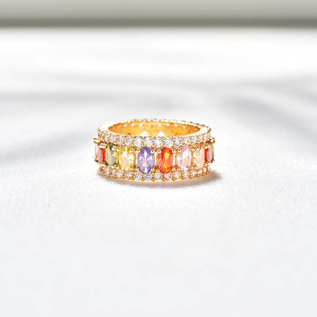 Personalized 1-10 Birthstones Elegant Birthstone Ring