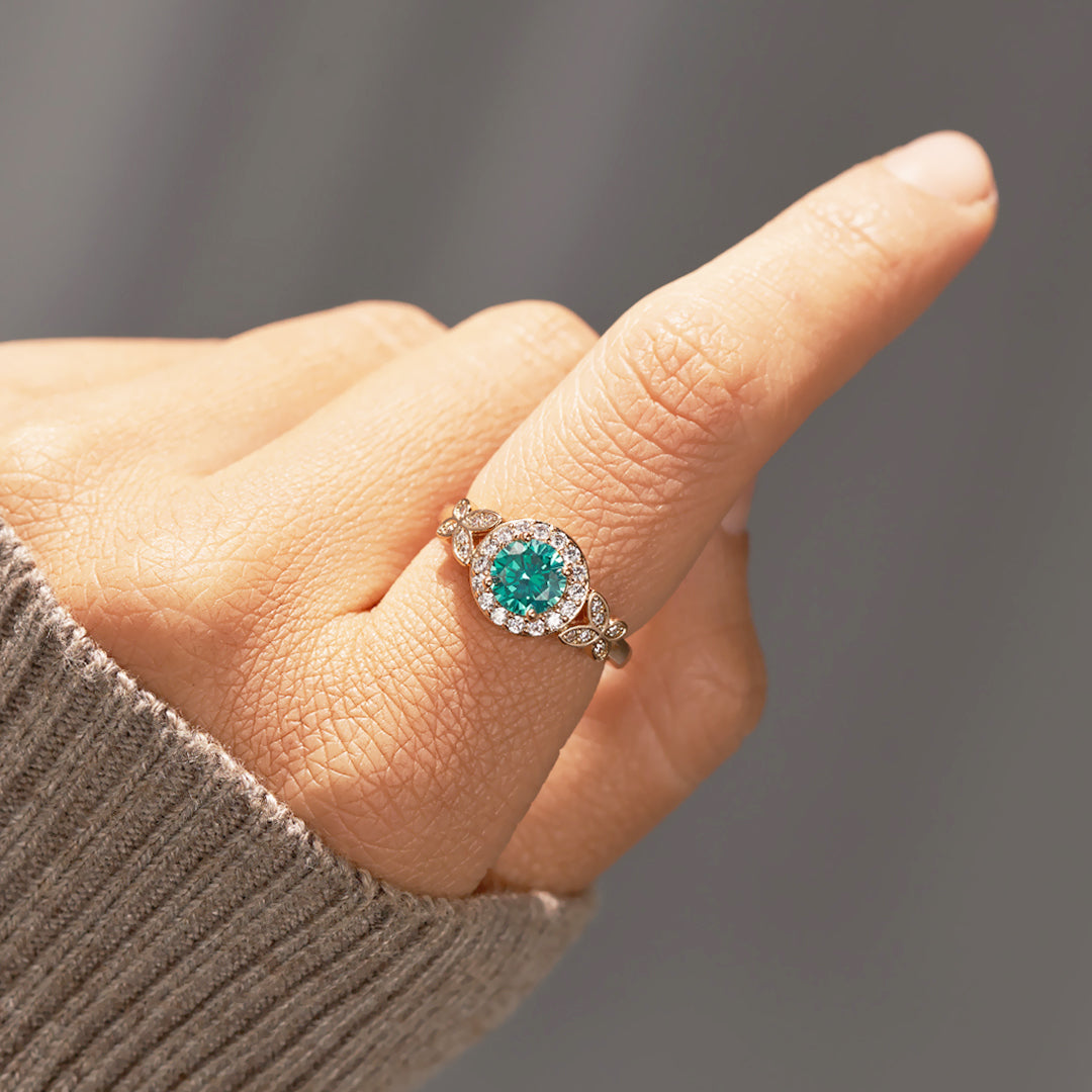 Matching Mother&Daughter Blue Gem Rings