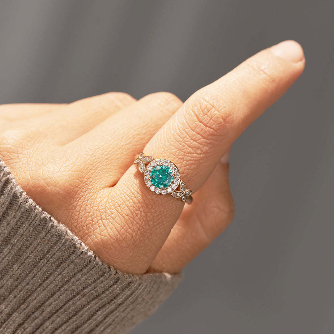 Matching Mother&Daughter Blue Gem Rings