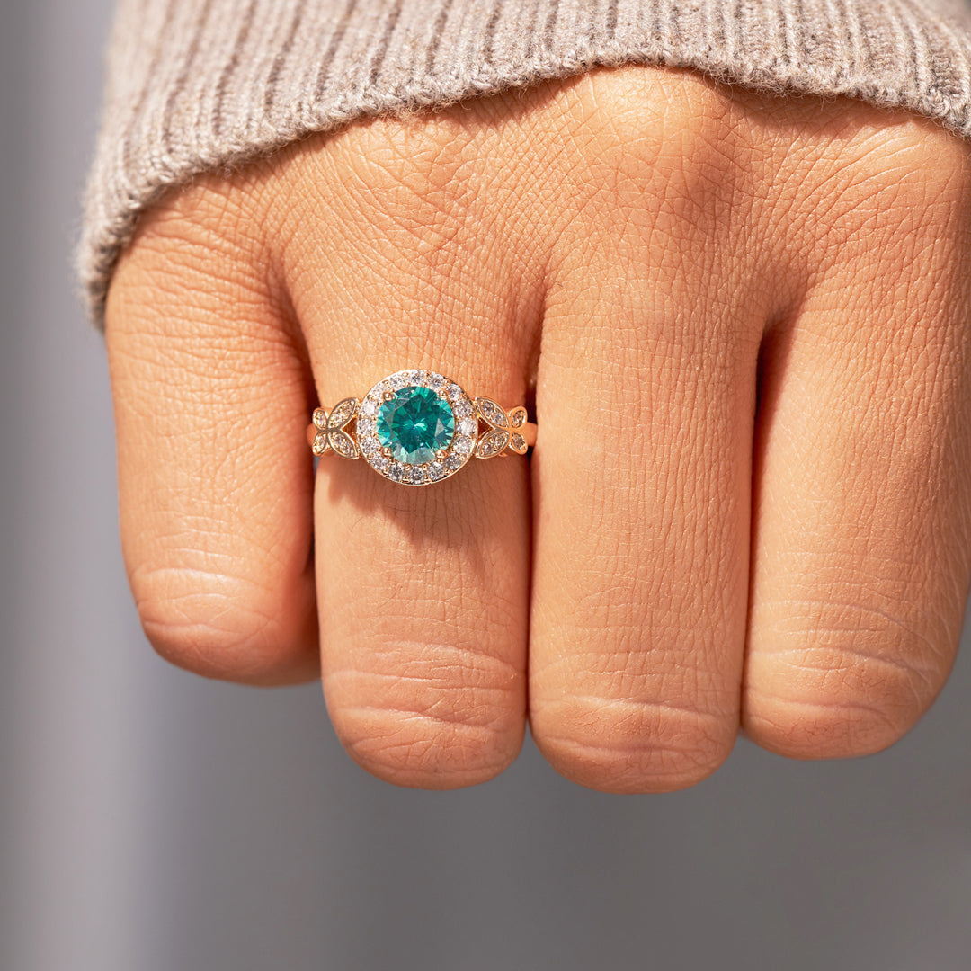 Matching Mother&Daughter Blue Gem Rings