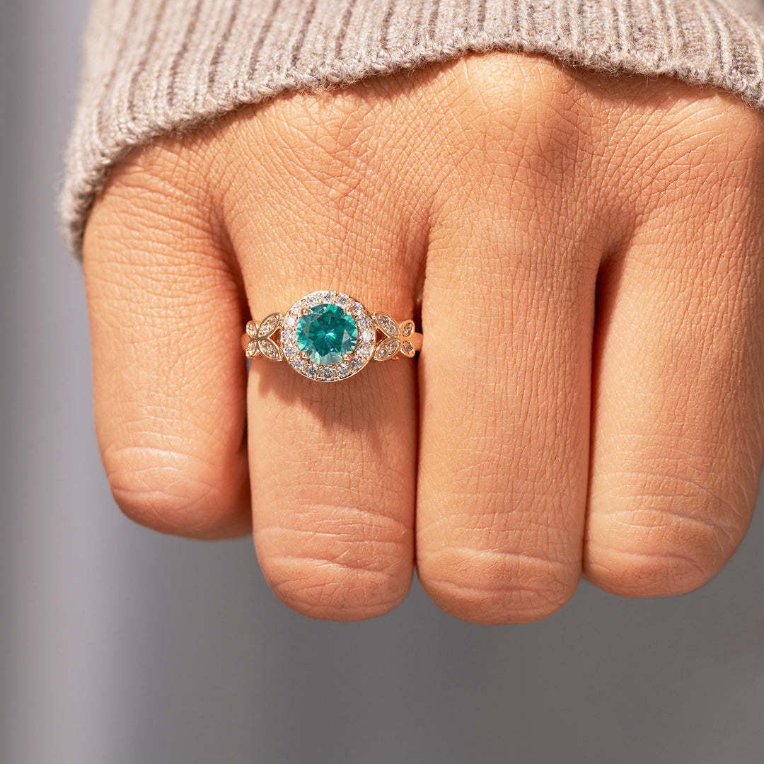 Matching Mother&Daughter Blue Gem Rings