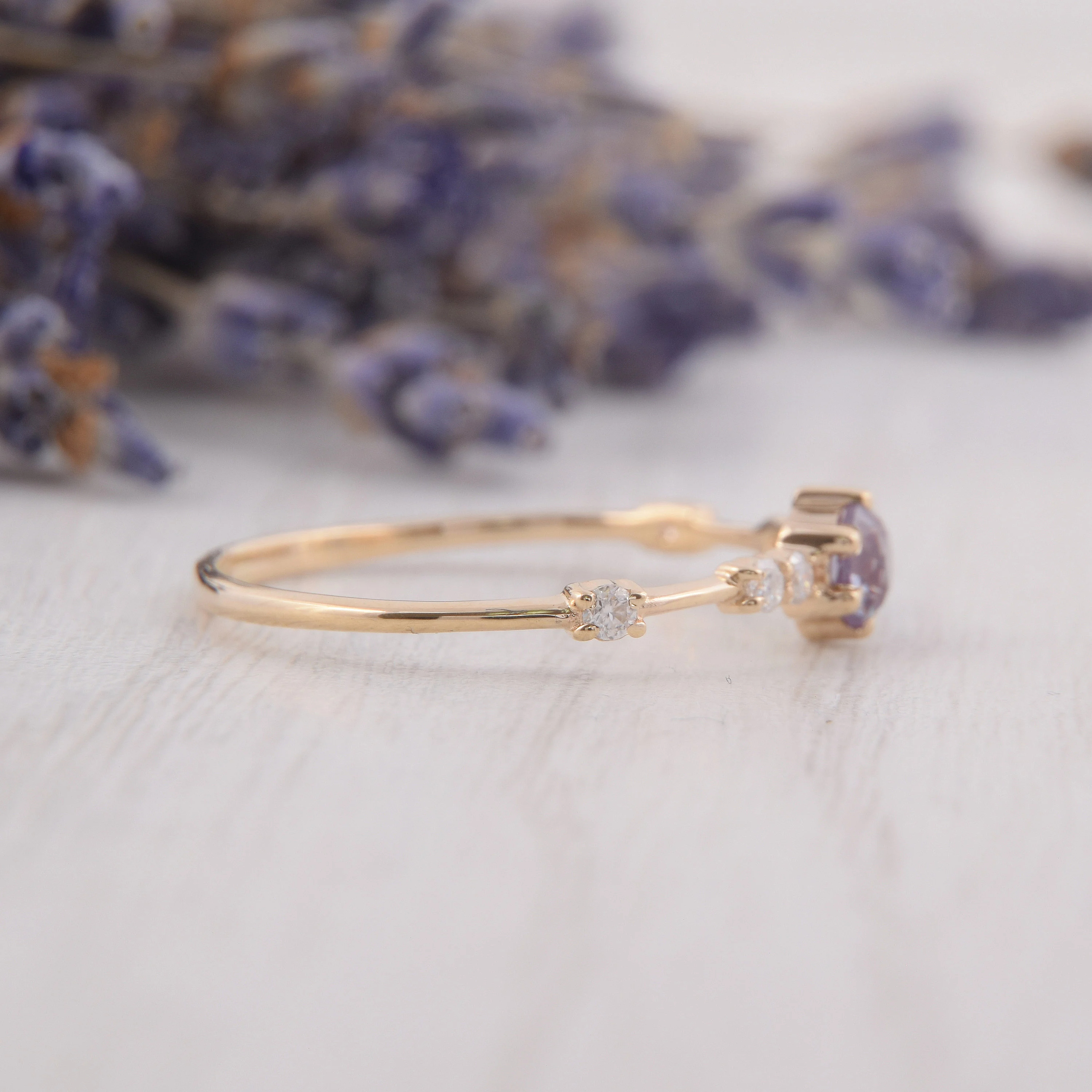 Choosing Peace Alexandrite Promise Ring