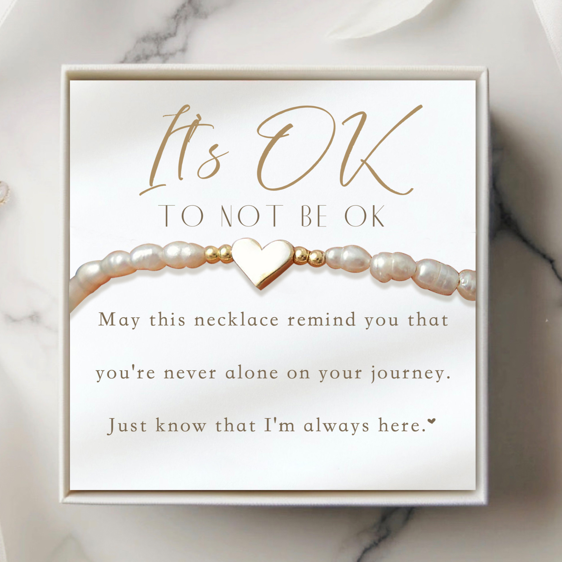 It's OK Pearl Remembrance Heart Pearl Bracelet