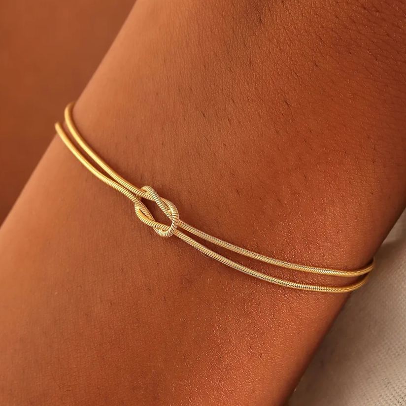 Mother & Son Love Knot Black Bracelet