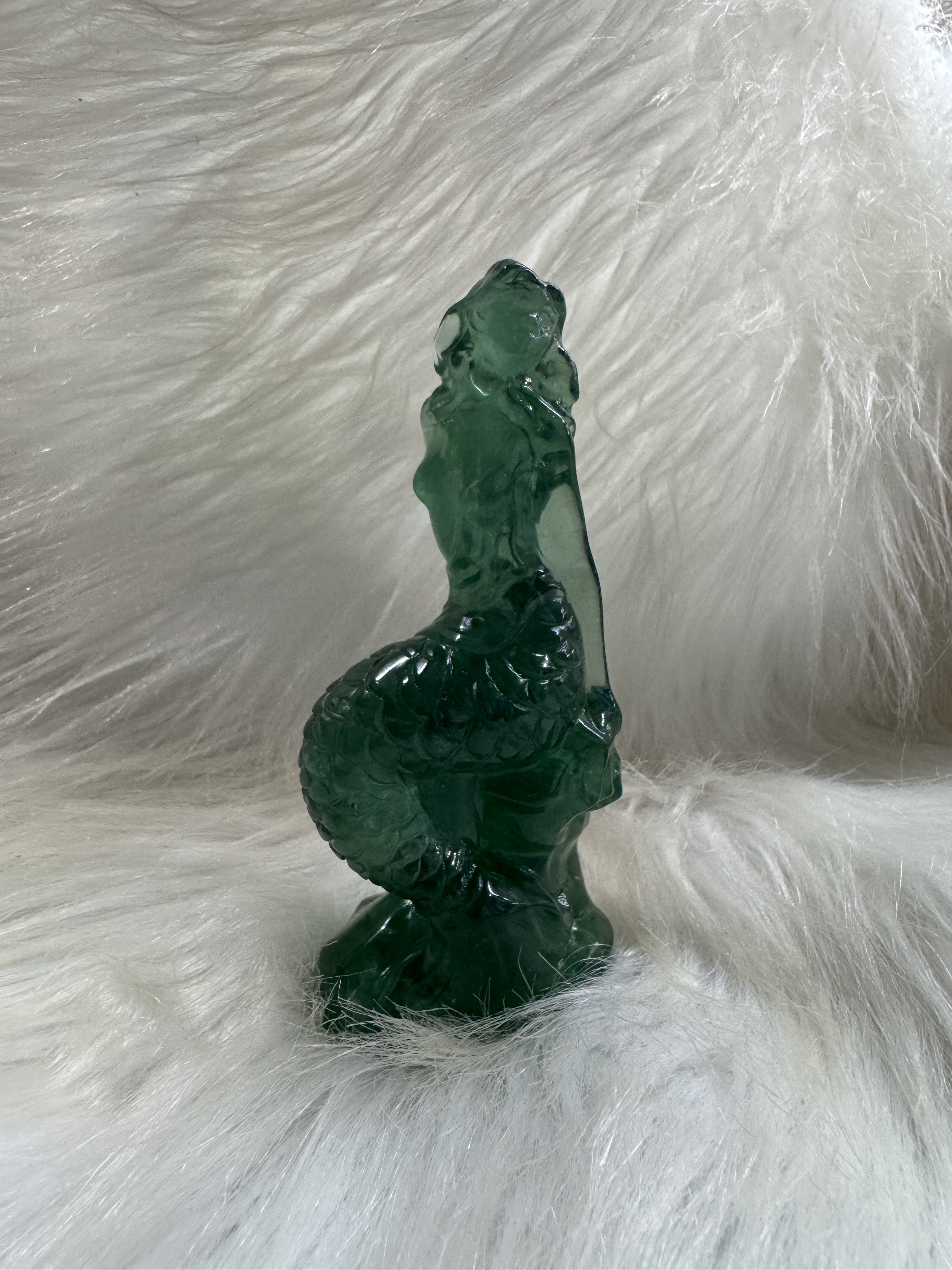 12cm mermaid carving