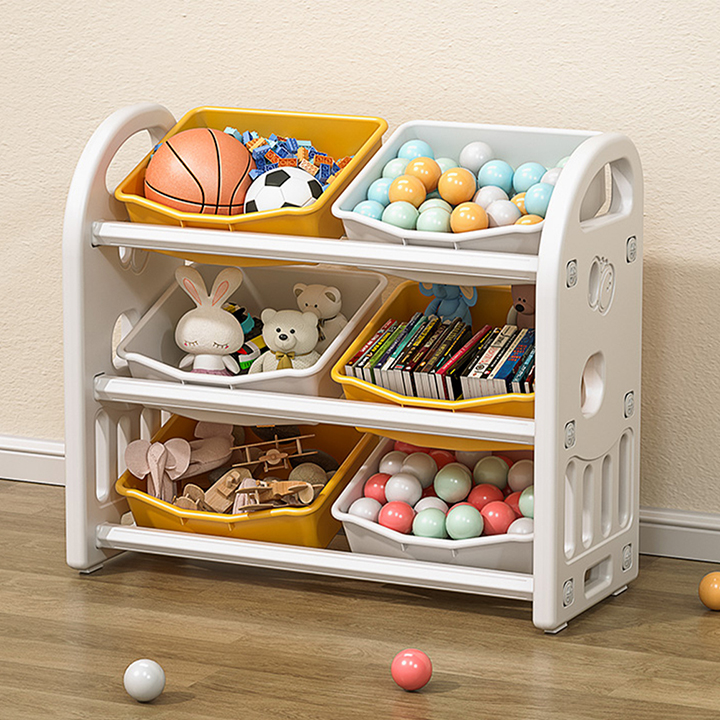 Leavader Multi-functional Kids Toy Storage Organizer with 6 Bins
