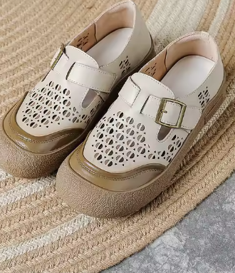2025 NEW - Women's Hollow Soft Leather Breathable Moccasin Lafers