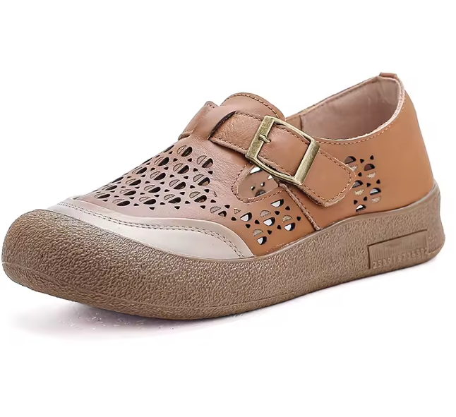 2025 NEW - Women's Hollow Soft Leather Breathable Moccasin Lafers