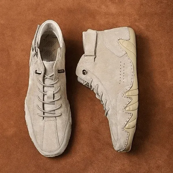 Men's Handmade Outdoor Waterproof Suede Velcro High Boots