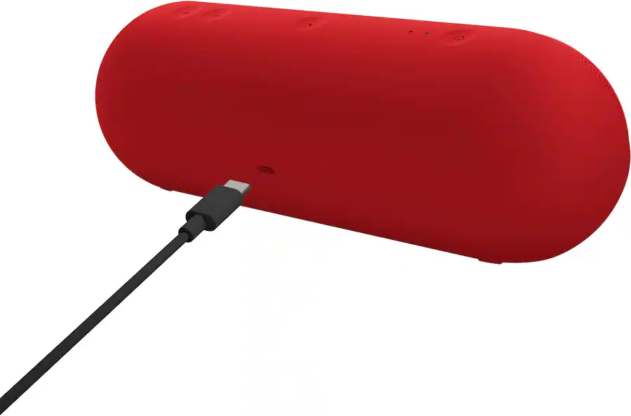 Portable Wireless Bluetooth Speaker with Power Bank – Red