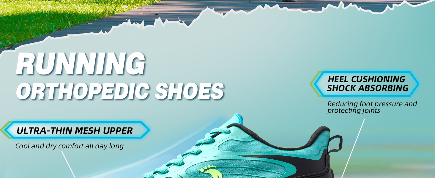 Mens Orthotic Shoes with Arch Support Cushioning and Ankle Protection