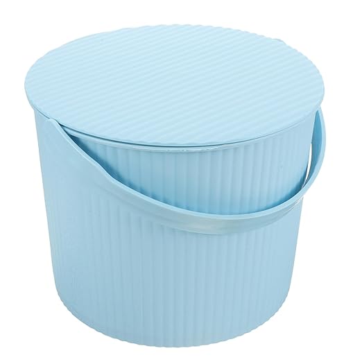 Plastic Bucket with Lid Storage Ottoman Water Pail with Handle Laundry Tub Heavy Duty Bucket Bench Storage Bucket Foot Bath Basin