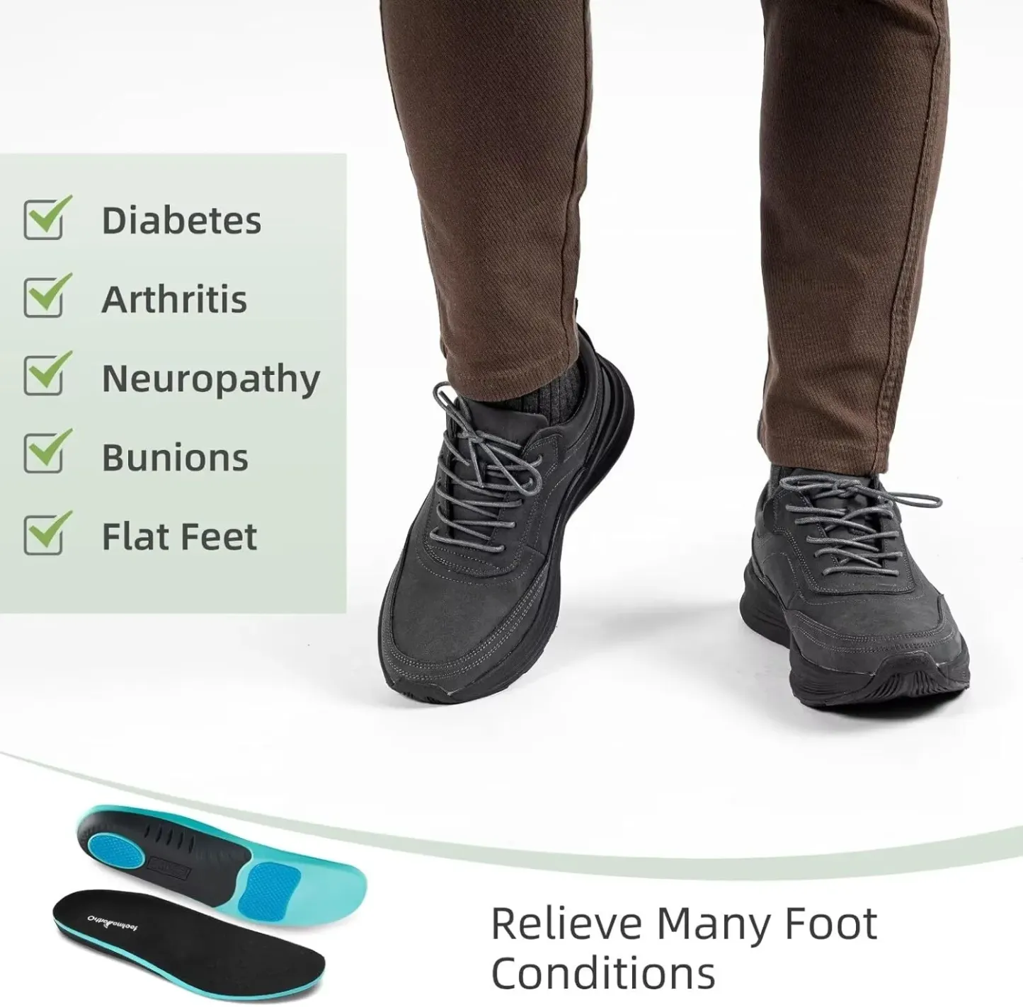 Men's Casual Arch Support Comfort Quick Recovery Orthopedic Walking Shoes