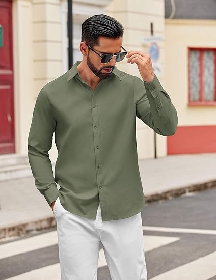 Gentleman's Casual Cotton Basic Shirt