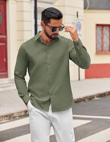 Gentleman's Casual Cotton Basic Shirt