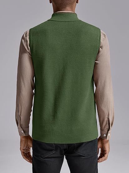 Men's autumn and winter stand collar knitted vest jacket