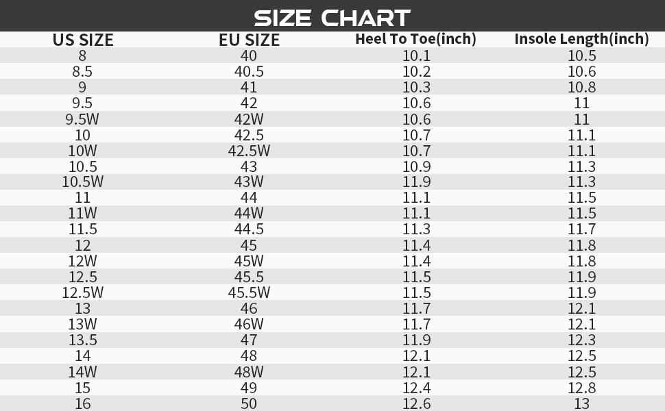 size chart
