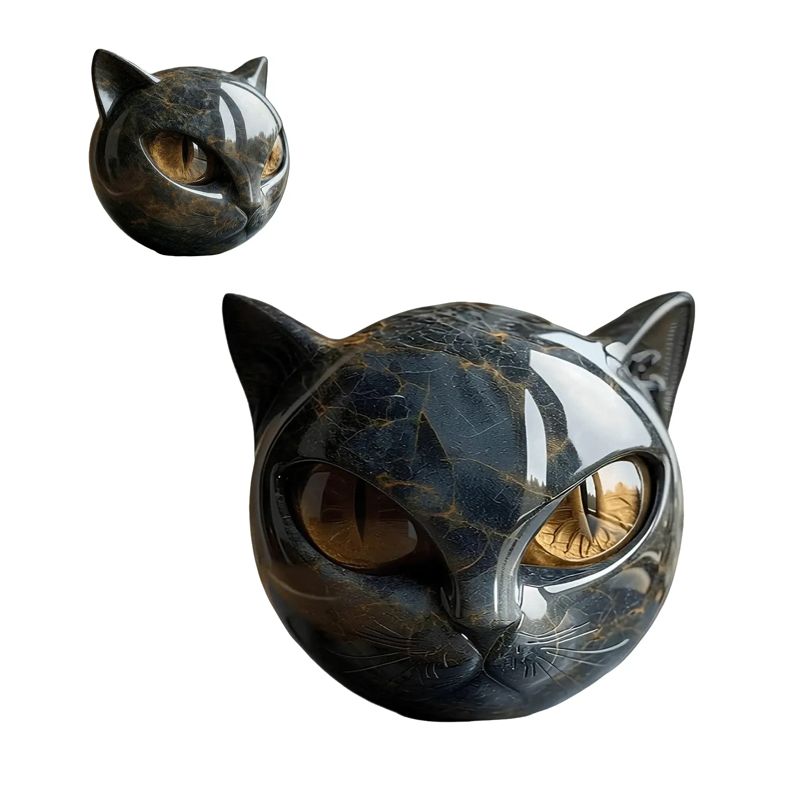 Black Cat Stone Sculpture – A Symbol of Luck and Style