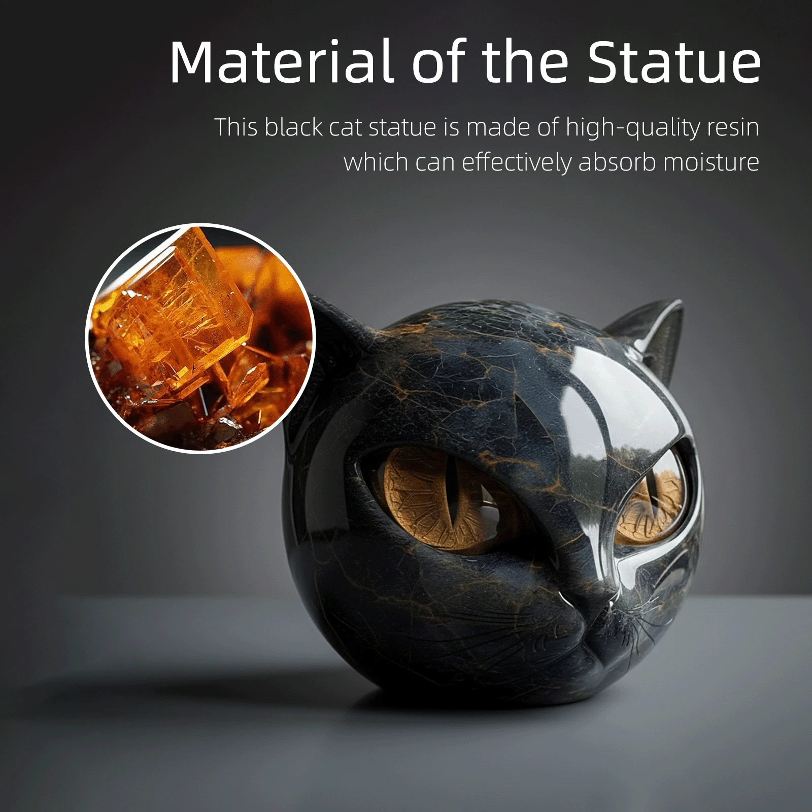 Black Cat Stone Sculpture – A Symbol of Luck and Style