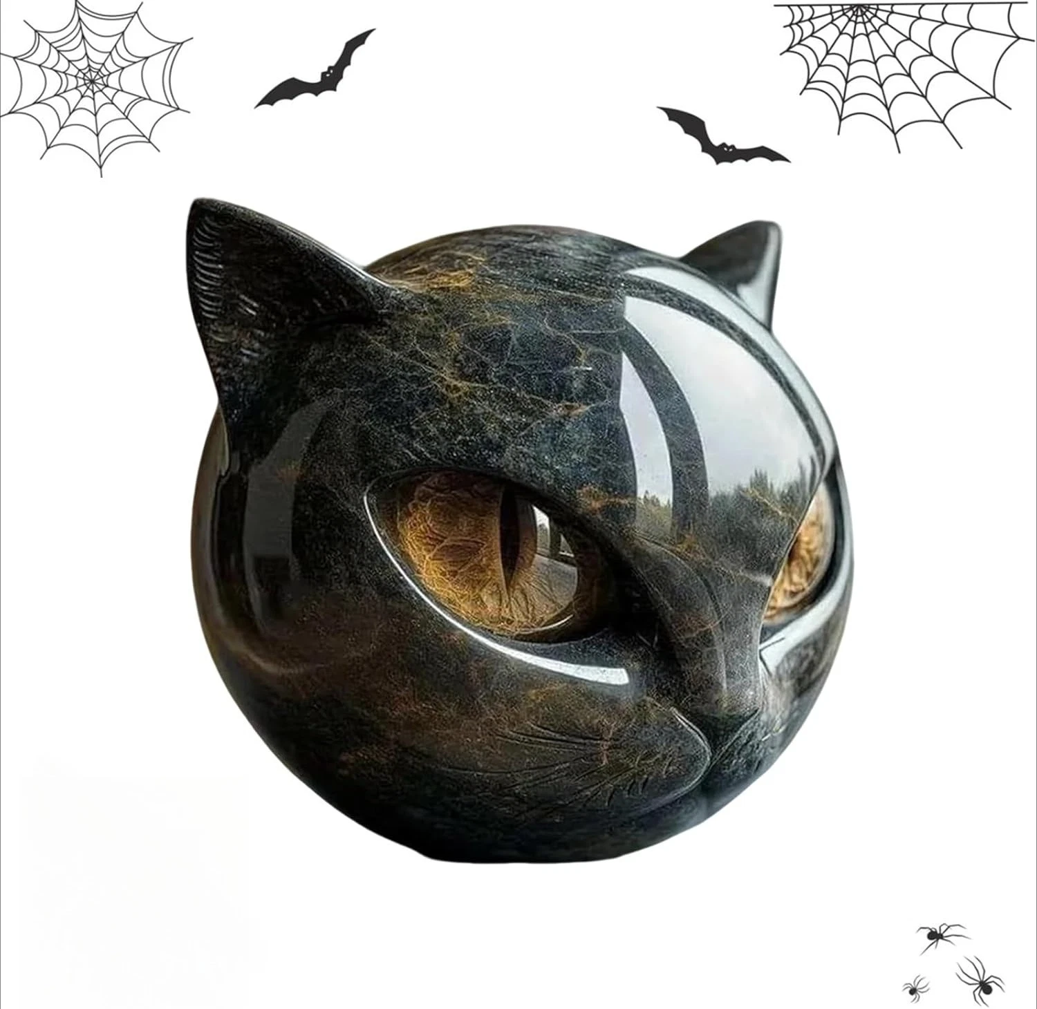 Black Cat Stone Sculpture – A Symbol of Luck and Style