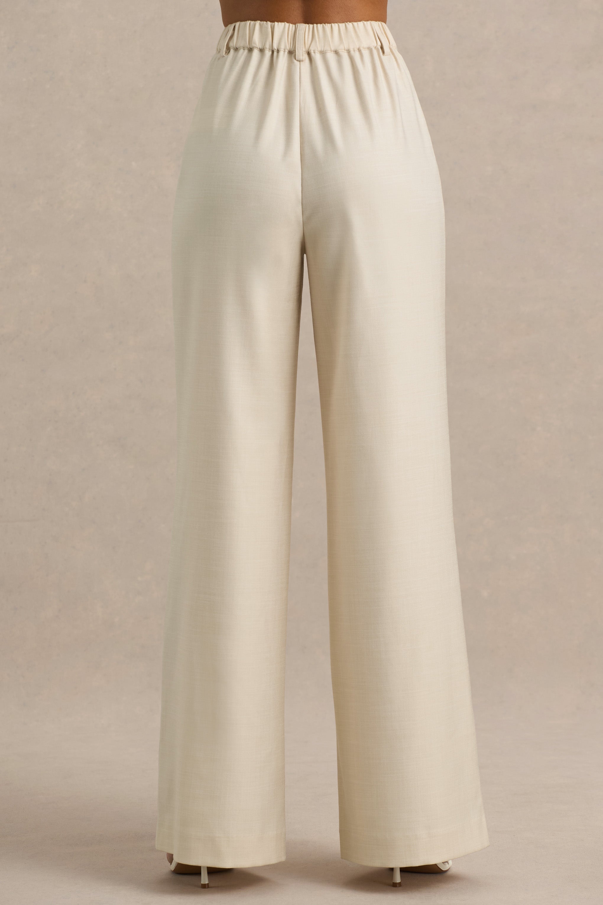 Nude Wide-Leg Trousers