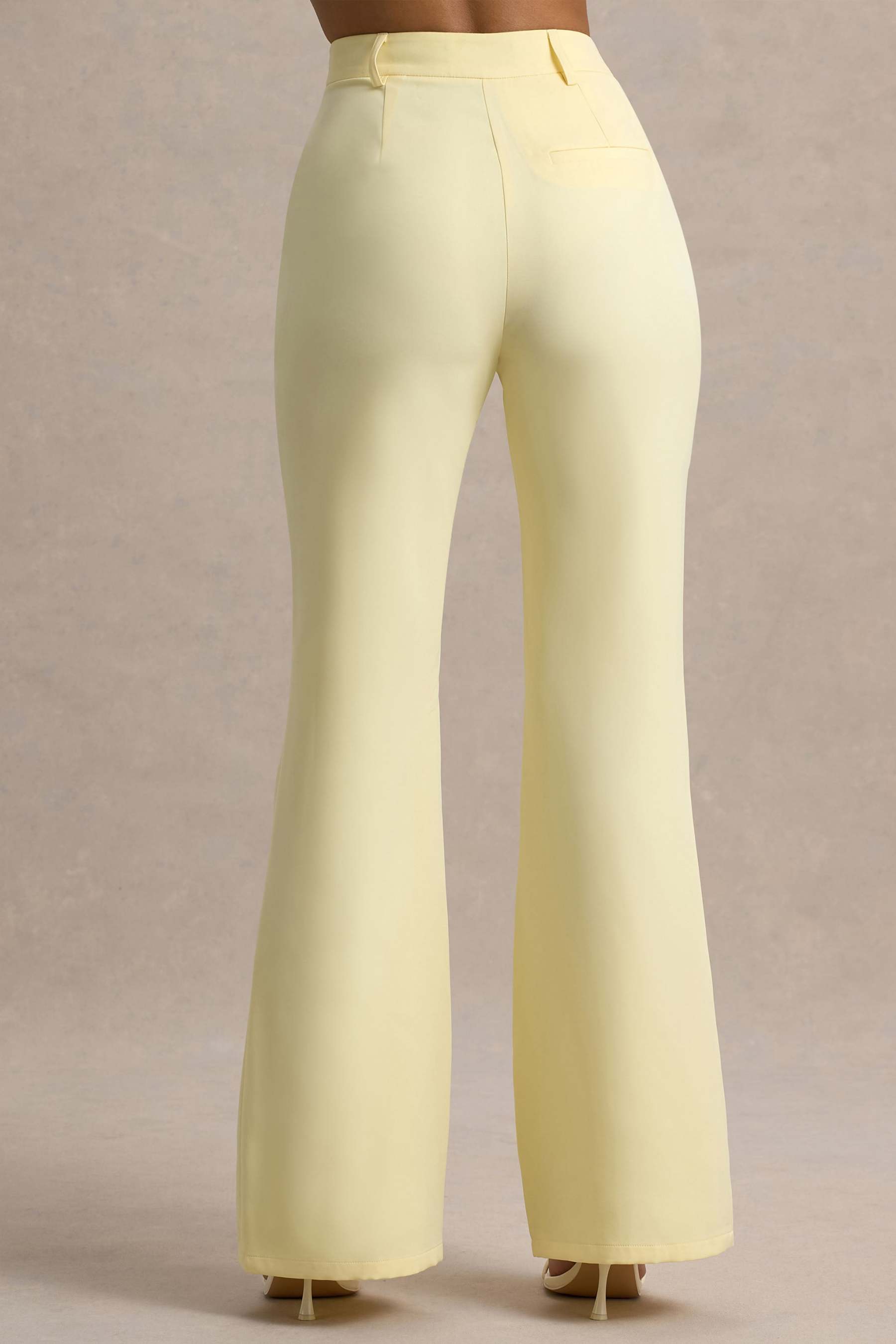 Jada | Lemon Tailored Flared-Leg Trousers