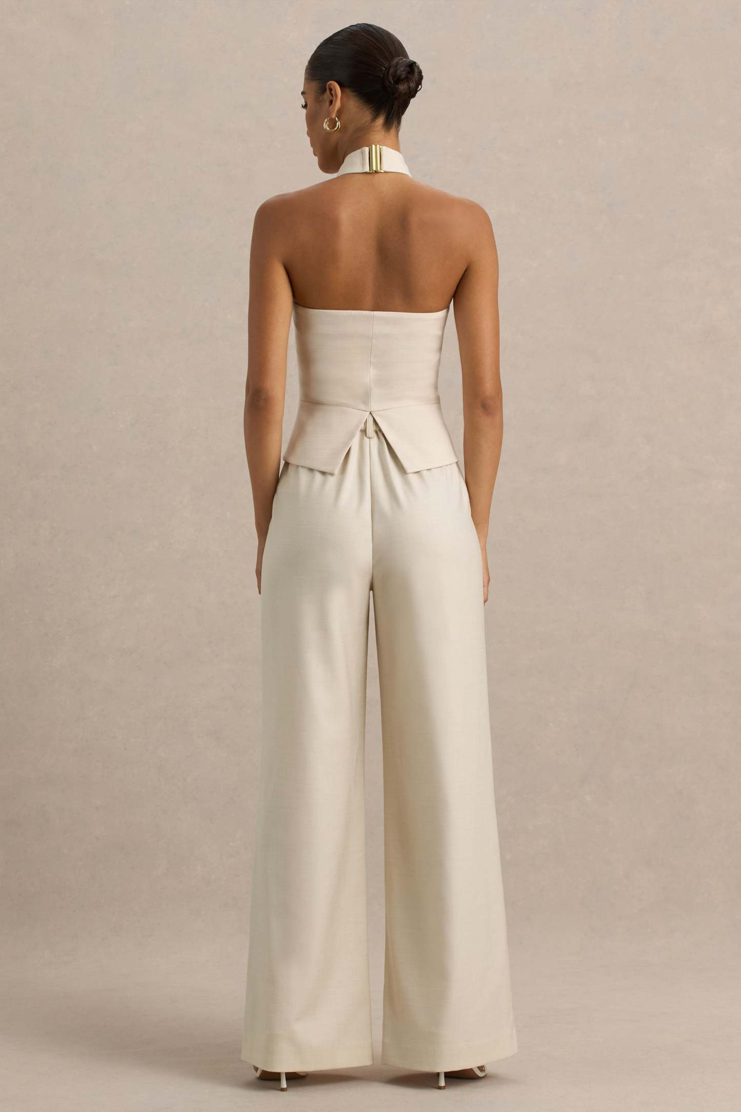 Nude Wide-Leg Trousers